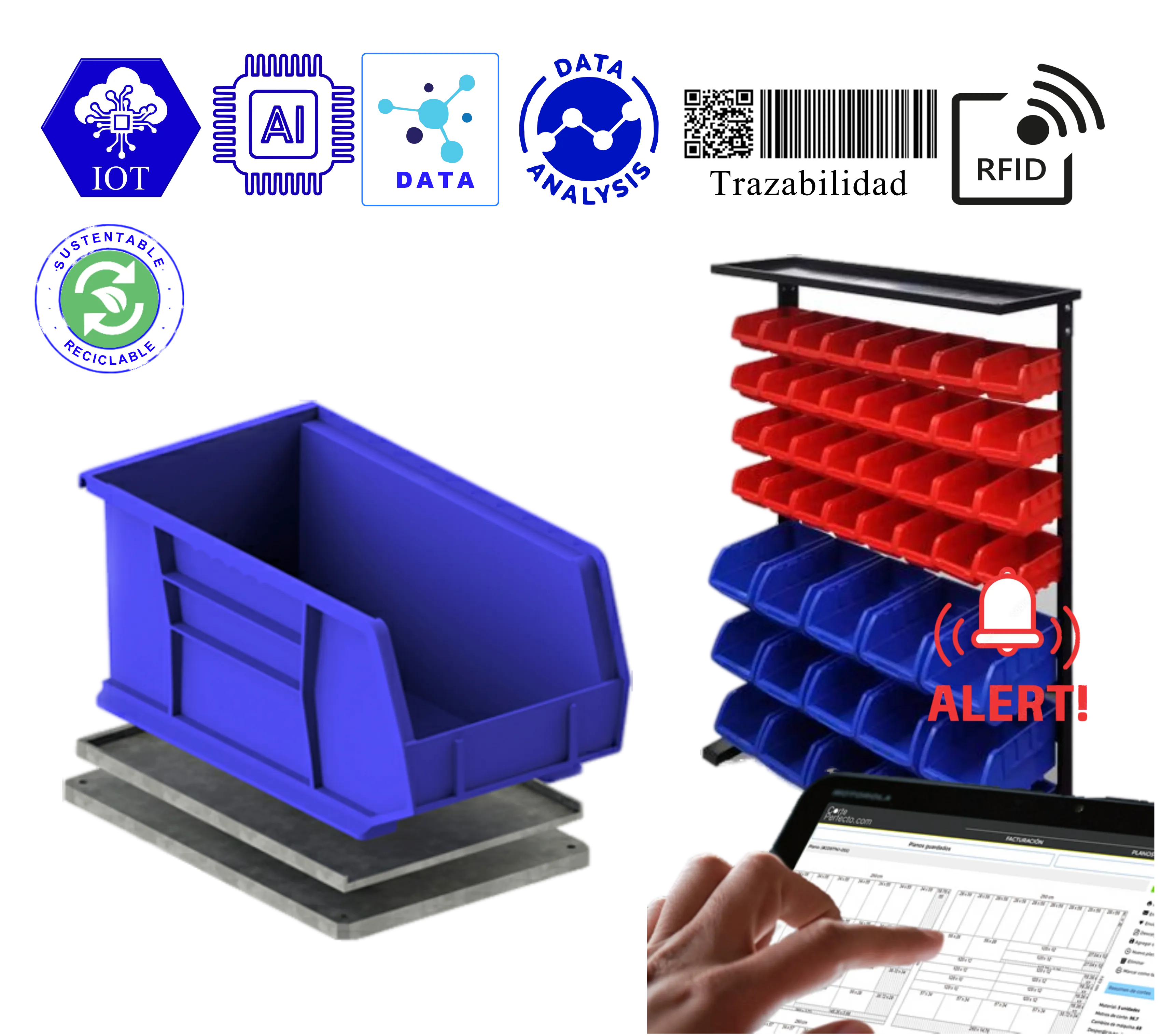 control inventario IOT bandejas